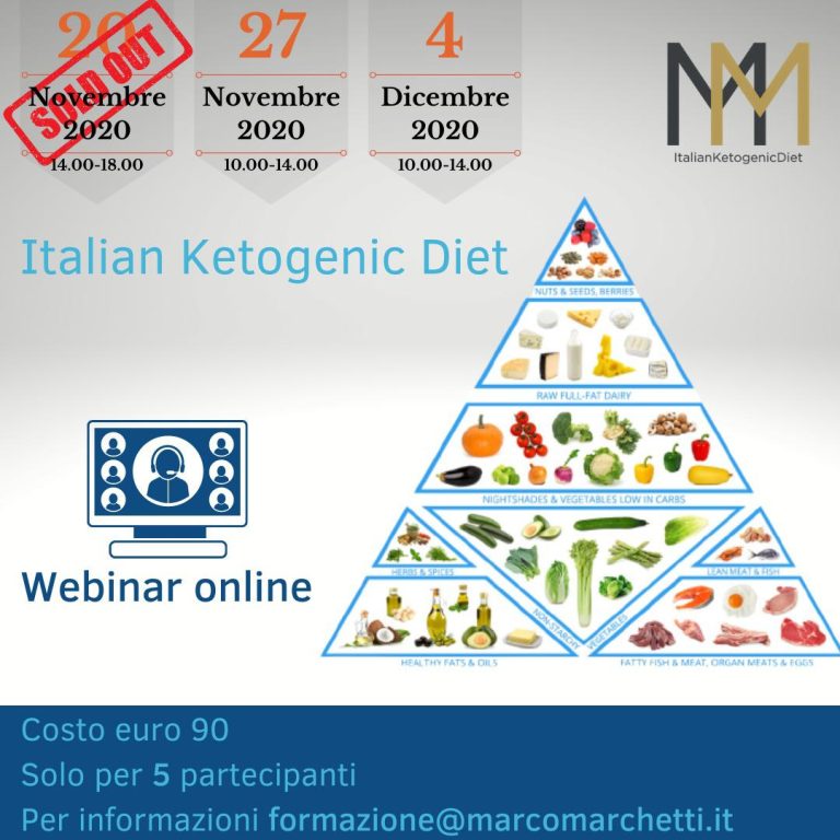 Corso Online Italian Ketogenic Diet – Webinar – 3 Date Disponibili