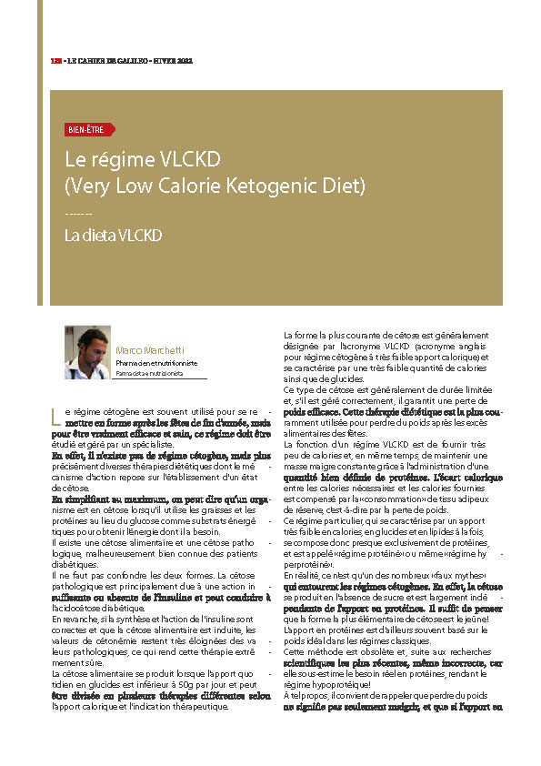 Le règime VLCKD ( Very Low Calorie Ketogenic Diet )