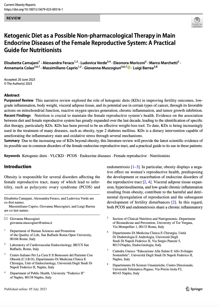 Ketogenic Diet as a Possible Non‐pharmacological Therapy in Main Endocrine Diseases of the Female Reproductive System: A Practical Guide for Nutritionists